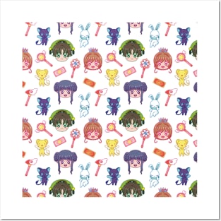 Cute Cardcaptor Heads Pattern Posters and Art